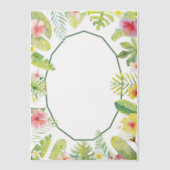 Tropical Green Foliage Red Hibiscus Vellum Uitnodigingen (Voorkant)