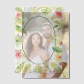 Tropical Green Foliage Red Hibiscus Vellum Uitnodigingen (Offset (Koppel))