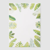 Tropical Green Foliage Vellum Uitnodigingen (Voorkant)