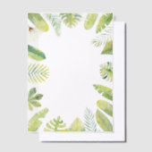 Tropical Green Foliage Vellum Uitnodigingen (Offset)