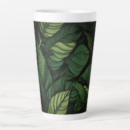 Tropical Green Leaves  Housewarming Gift Latte Mok