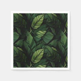 Tropical Green Leaves  Housewarming Gift Servet
