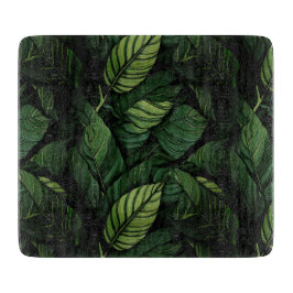 Tropical Green Leaves  Housewarming Gift Snijplank