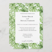 Tropical Green Leaves Wedding Kaart (Voorkant / Achterkant)