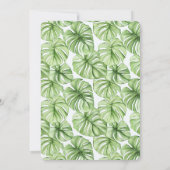Tropical Green Leaves Wedding Kaart (Achterkant)