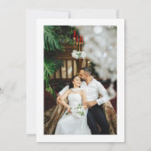 Tropical Green Palm Initials Photo Wedding  Bedankkaart (Achterkant)