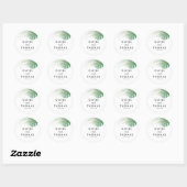 Tropical Green Palm Leaf Wedding Favor  Ronde Sticker (Vel)
