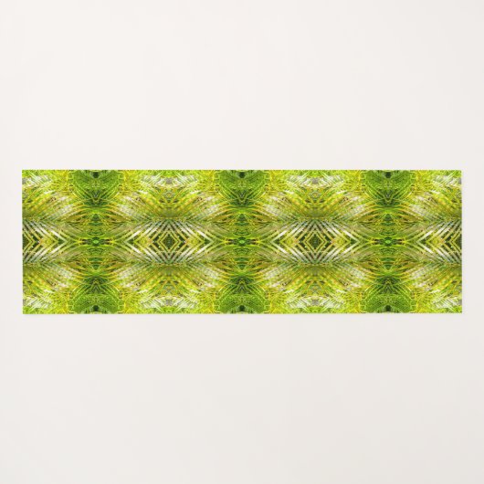 Tropical green palm leaves sunlight pattern yogamat (Achterkant (horizontaal))