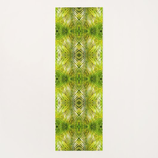 Tropical green palm leaves sunlight pattern yogamat (Achterkant)