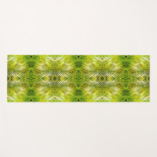 Tropical green palm leaves sunlight pattern yogamat (Voorkant (horizontaal))