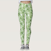 Tropical Green Palm Tree Leaves Leggings (Voorkant)