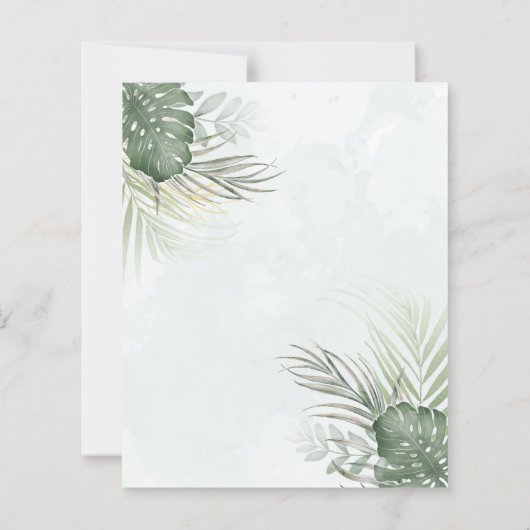 Tropical Green Palms BUDGET Wedding  (Achterkant)