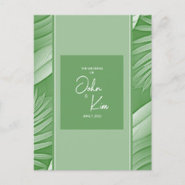 Tropical Green Theme Wedding Invitation Briefkaart