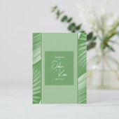 Tropical Green Theme Wedding Invitation Briefkaart (Staand voorkant)