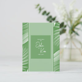 Tropical Green Theme Wedding Invitation Briefkaart