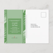 Tropical Green Theme Wedding Invitation Briefkaart (Achterkant)
