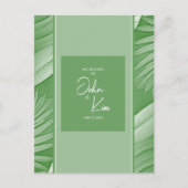 Tropical Green Theme Wedding Invitation Briefkaart (Voorkant)