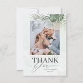 Tropical Green Tropical Thank You Wedding  Bedankkaart (Voorkant)