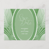 Tropical Green Wedding Aankondiging Briefkaart (Voorkant)