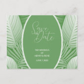 Tropical Green Wedding Aankondiging Briefkaart (Voorkant)