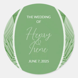 Tropical Green Wedding Custom Sticker