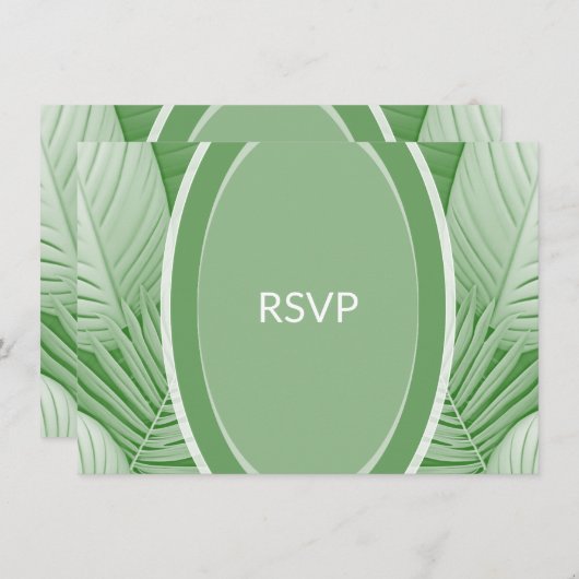 Tropical Green Wedding RSVP QR Code Enclosure Kaar Informatiekaartje (Voorkant / Achterkant)