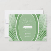 Tropical Green Wedding RSVP Response Kaart (Achterkant)