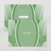 Tropical Green Wedding RSVP Response Kaart (Voorkant / Achterkant)