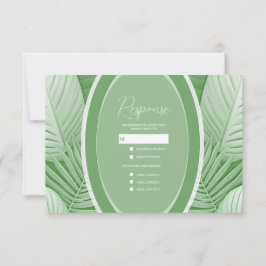 Tropical Green Wedding RSVP Response Kaart