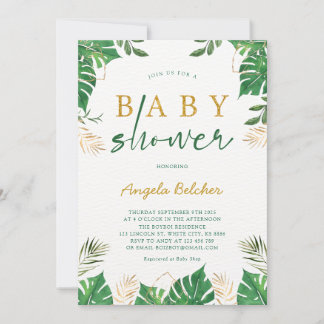 Tropical Greenery Baby shower Kaart