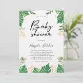 Tropical Greenery Baby shower Kaart (Staand voorkant)