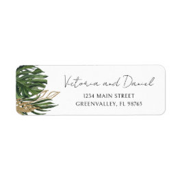 Tropical Greenery Botanical Boho Return Address Etiket