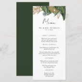 Tropical Greenery Botanical Summer Boho Wedding Menu (Voorkant / Achterkant)