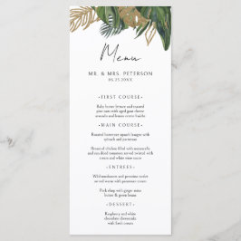 Tropical Greenery Botanical Summer Boho Wedding Menu
