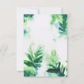Tropical Greenery Botanical Wedding Dank u kaart (Achterkant)