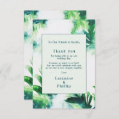 Tropical Greenery Botanical Wedding Dank u kaart (Voorkant / Achterkant)