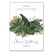 Tropical Greenery Botanical Wedding Place Card Kaart (Voorkant)