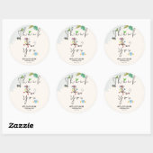 Tropical Greenery Forest Dier Dank u Ronde Sticker (Vel)