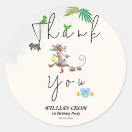 Tropical Greenery Forest Dier Dank u Ronde Sticker