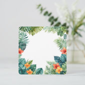 Tropical Greenery Frame PNG Botanical Background Kaart (Staand voorkant)