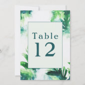 Tropical Greenery fun Tafelnummer Kaarten (Achterkant)