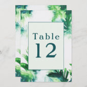 Tropical Greenery fun Tafelnummer Kaarten (Voorkant / Achterkant)