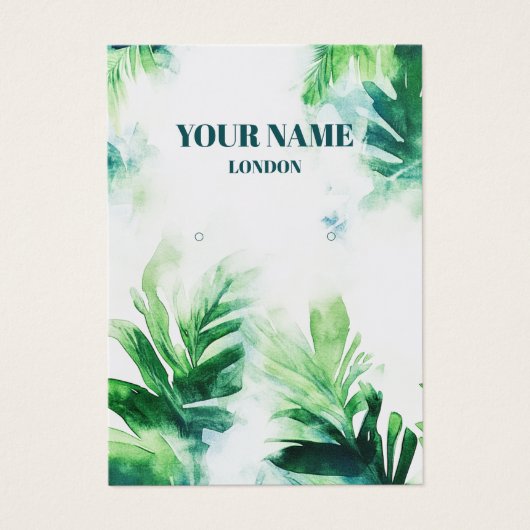Tropical Greenery leafy Earring Display Kaart (Voorkant)