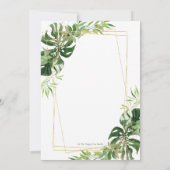 Tropical Greenery Leafy Gold Geometrisch Afstudere Kaart (Achterkant)