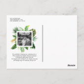 Tropical Greenery Lijst Foto bruiloft Dank u Briefkaart (Achterkant)