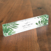 Tropical Greenery Monogram Naambordje (Zijkant)