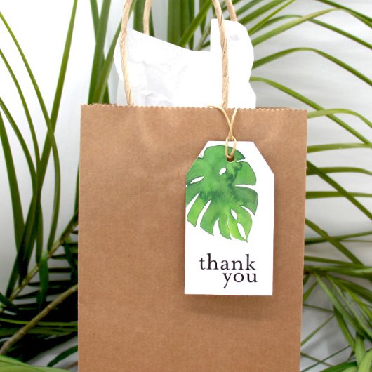 Tropical Greenery Palm Thank You Tags, Favor tags Cadeaulabel