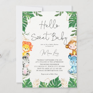 Tropical Greenery Safari Baby shower Kaart