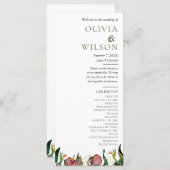 Tropical Greenery Waterverf huwelijksprogramma (Voorkant / Achterkant)