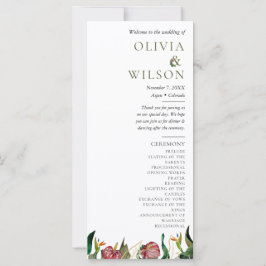 Tropical Greenery Waterverf huwelijksprogramma